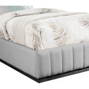 Meridian Lucia Grey Linen Textured Fabric Twin Bed IMAGE 6