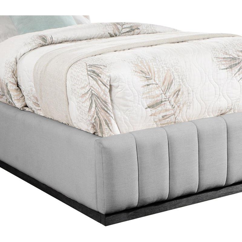 Meridian Lucia Grey Linen Textured Fabric Twin Bed IMAGE 6