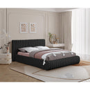 Meridian Nash Black Boucle Fabric Full Bed IMAGE 2