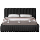 Meridian Nash Black Boucle Fabric Full Bed IMAGE 3
