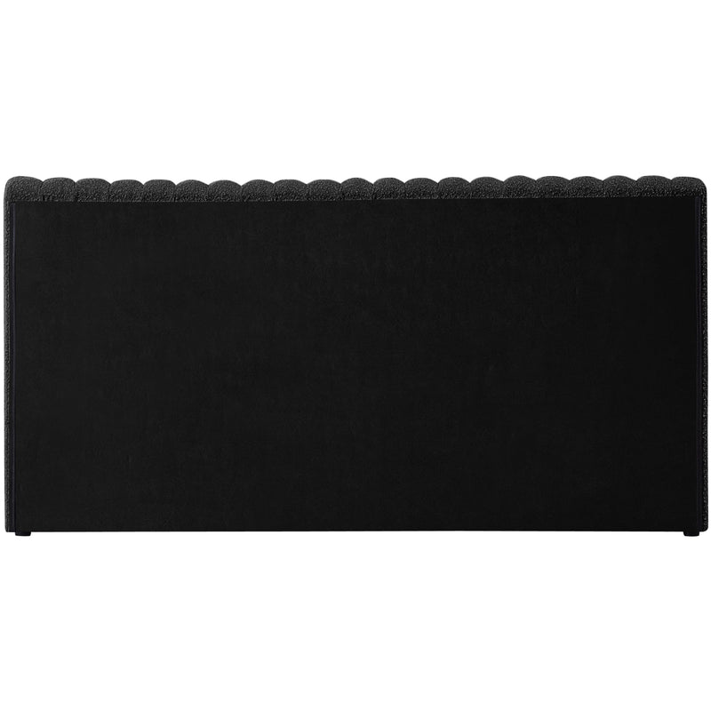 Meridian Nash Black Boucle Fabric Full Bed IMAGE 6