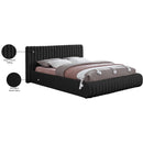 Meridian Nash Black Boucle Fabric King Bed IMAGE 10