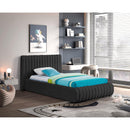 Meridian Nash Black Boucle Fabric Twin Bed IMAGE 2