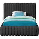Meridian Nash Black Boucle Fabric Twin Bed IMAGE 3