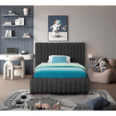 Meridian Nash Black Boucle Fabric Twin Bed IMAGE 4