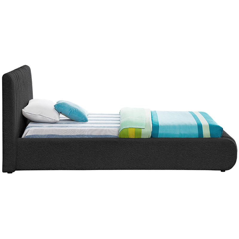 Meridian Nash Black Boucle Fabric Twin Bed IMAGE 5