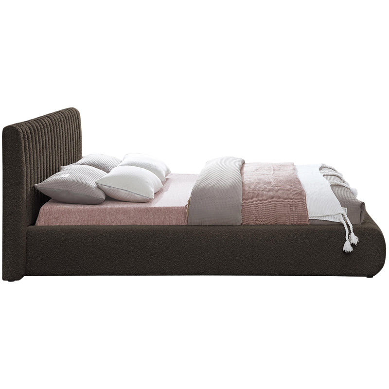 Meridian Nash Brown Boucle Fabric King Bed IMAGE 5
