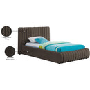 Meridian Nash Brown Boucle Fabric Twin Bed IMAGE 10