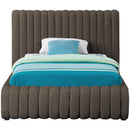 Meridian Nash Brown Boucle Fabric Twin Bed IMAGE 3