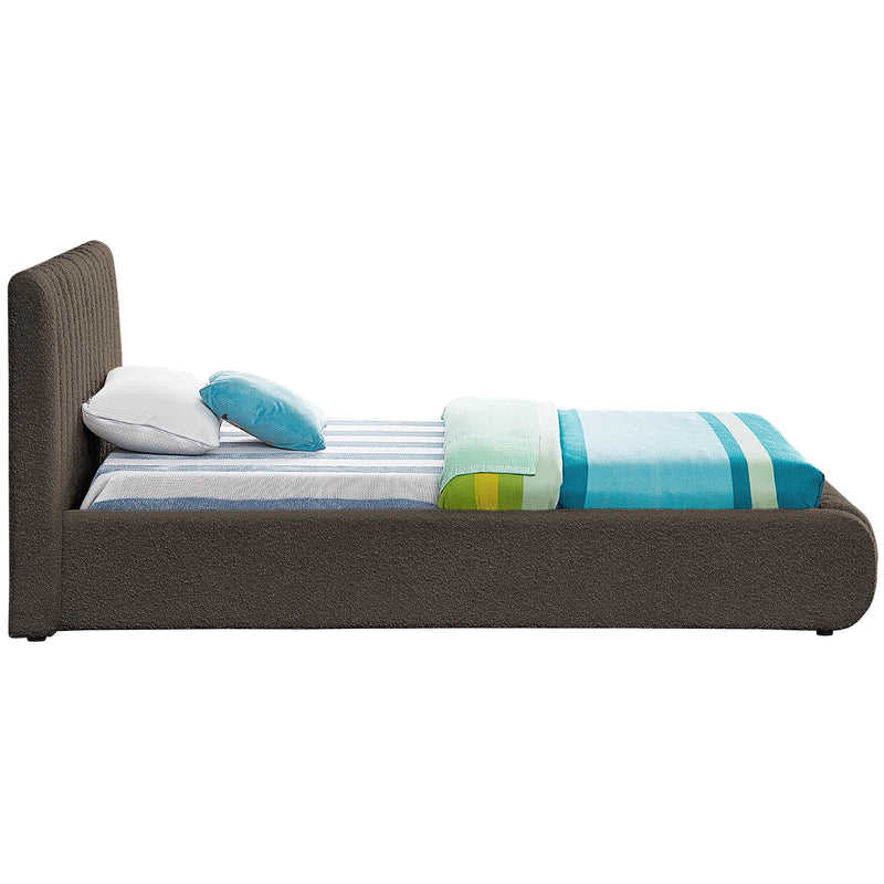 Meridian Nash Brown Boucle Fabric Twin Bed IMAGE 5