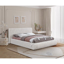 Meridian Nash Cream Boucle Fabric Queen Bed IMAGE 2