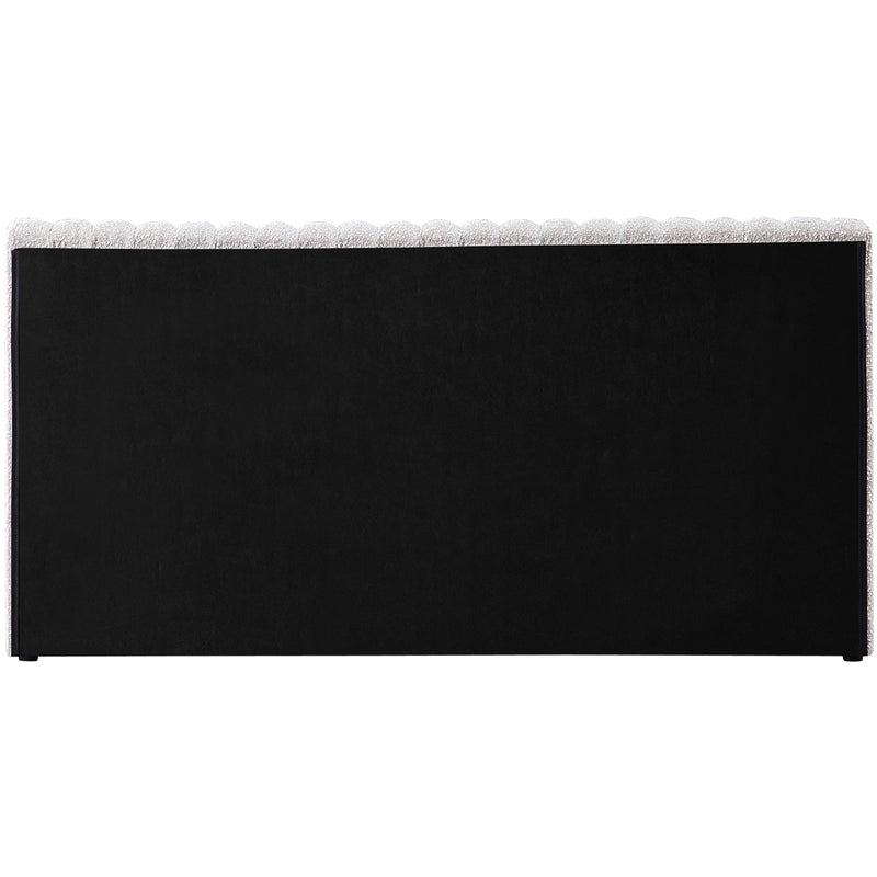 Meridian Nash Cream Boucle Fabric Queen Bed IMAGE 6