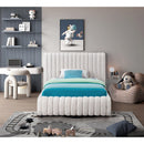 Meridian Nash Cream Boucle Fabric Twin Bed IMAGE 4