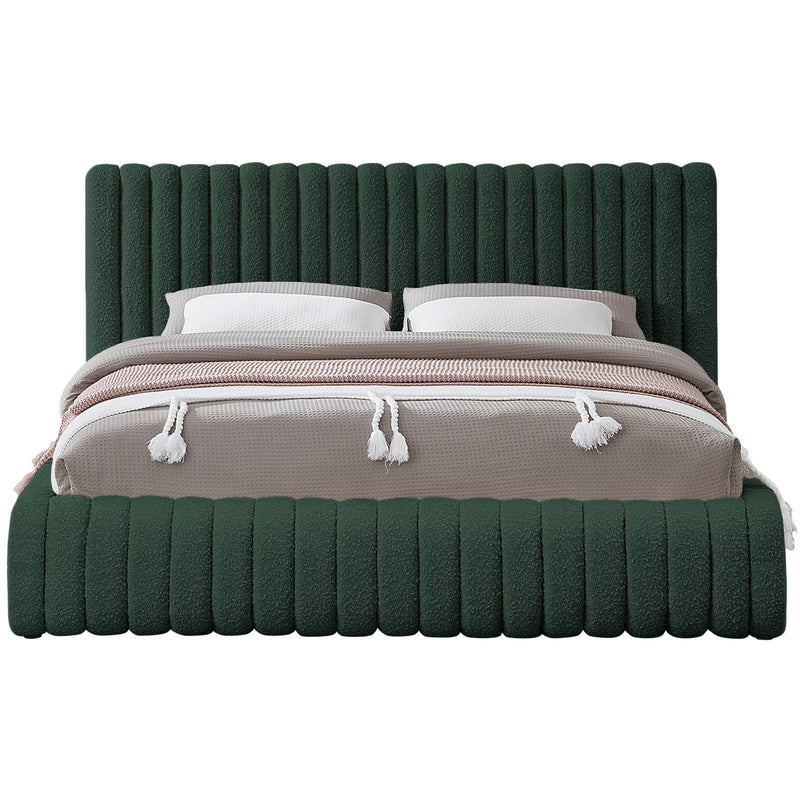 Meridian Nash Green Boucle Fabric Full Bed IMAGE 3
