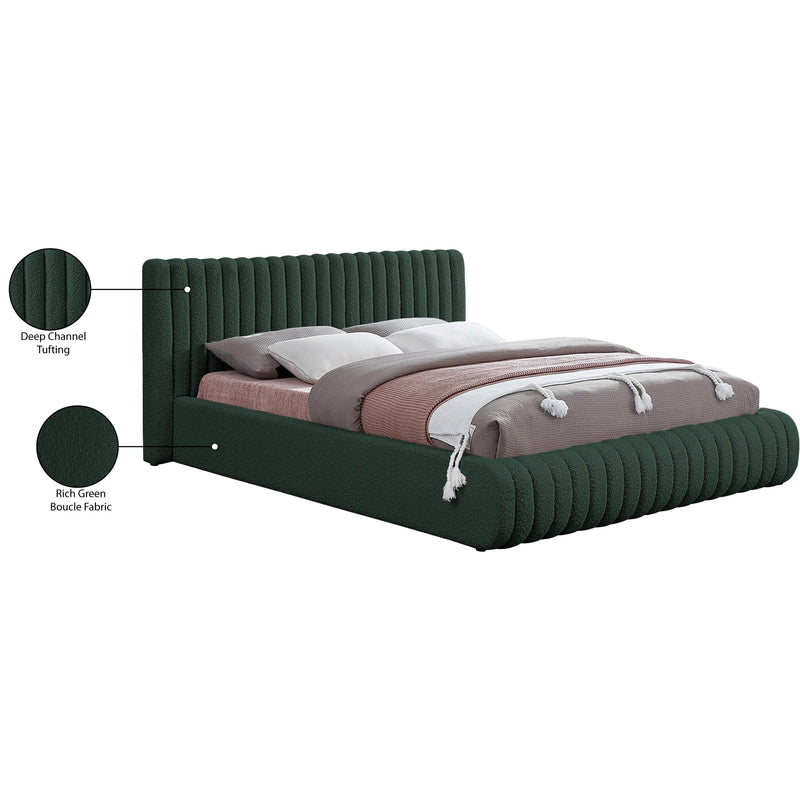 Meridian Nash Green Boucle Fabric King Bed IMAGE 10