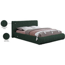 Meridian Nash Green Boucle Fabric Queen Bed IMAGE 10