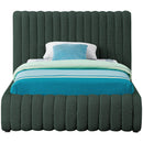 Meridian Nash Green Boucle Fabric Twin Bed IMAGE 3
