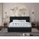 Meridian Nico Black Velvet Full Bed IMAGE 4