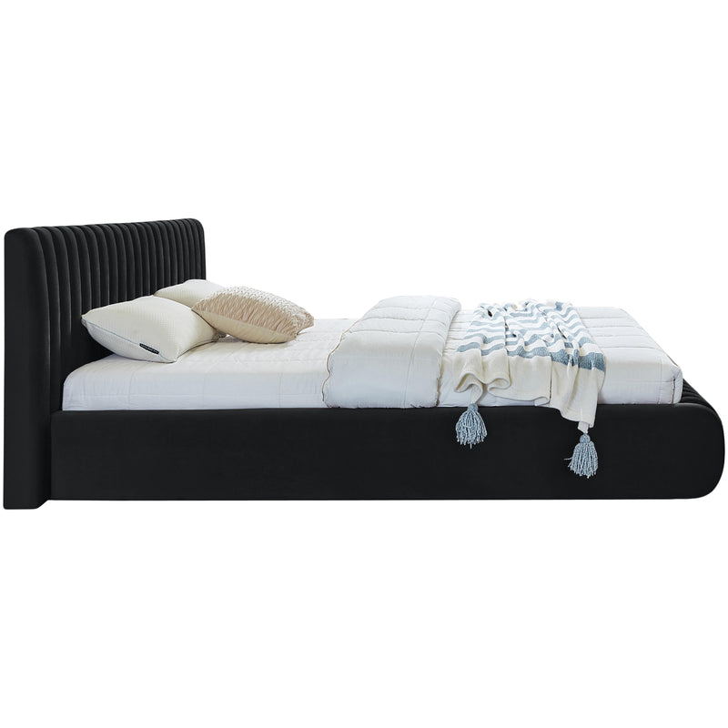 Meridian Nico Black Velvet Full Bed IMAGE 5