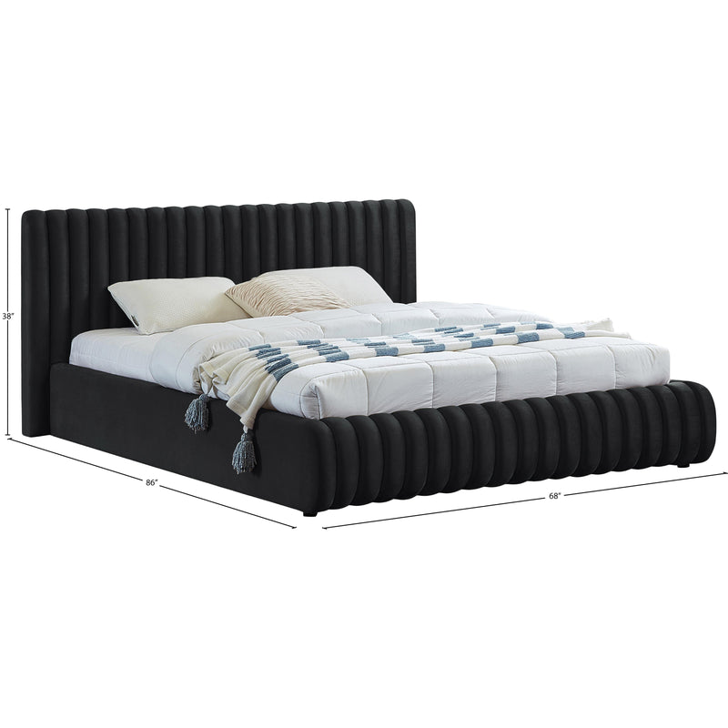 Meridian Nico Black Velvet Full Bed IMAGE 8