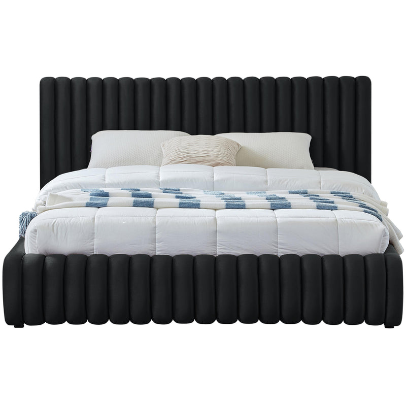 Meridian Nico Black Velvet King Bed IMAGE 3