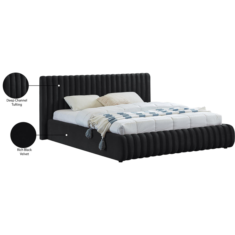 Meridian Nico Black Velvet Queen Bed IMAGE 9