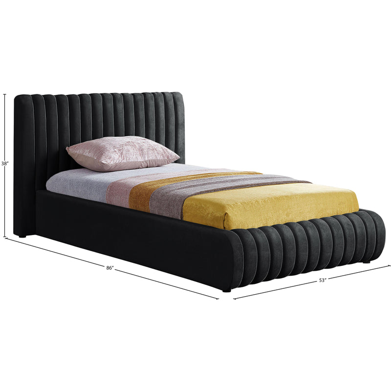 Meridian Nico Black Velvet Twin Bed IMAGE 7