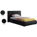 Meridian Nico Black Velvet Twin Bed IMAGE 8