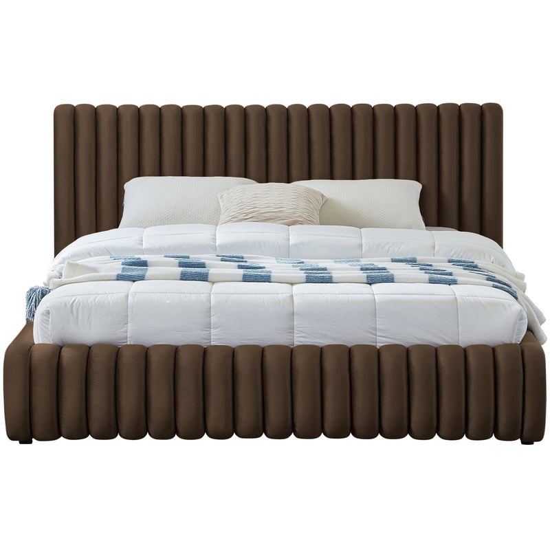 Meridian Nico Brown Velvet Full Bed IMAGE 3