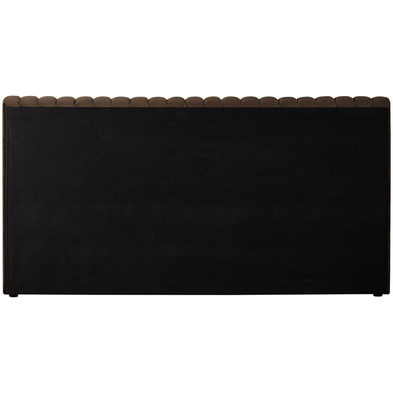 Meridian Nico Brown Velvet Queen Bed IMAGE 6