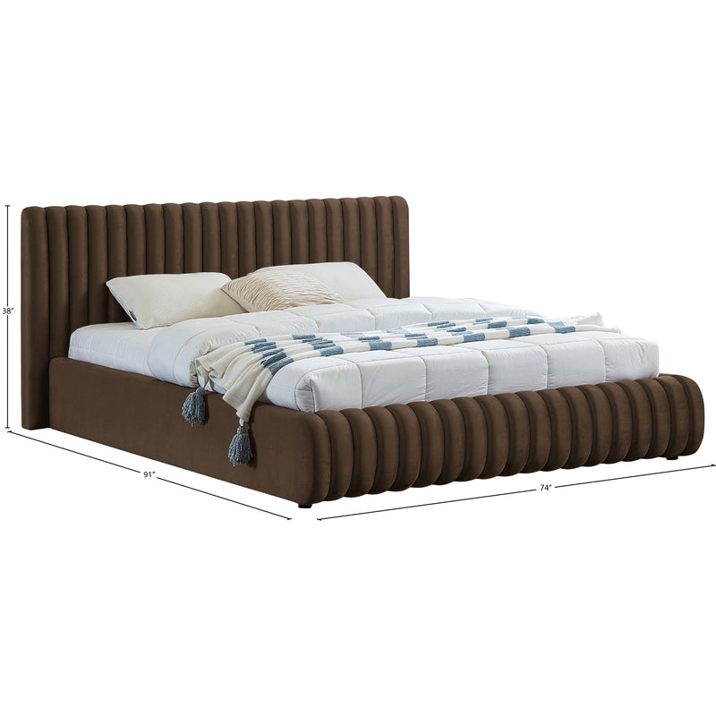 Meridian Nico Brown Velvet Queen Bed IMAGE 8