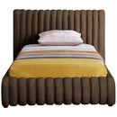 Meridian Nico Brown Velvet Twin Bed IMAGE 3