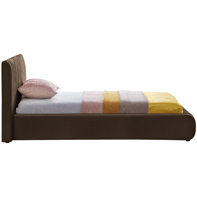 Meridian Nico Brown Velvet Twin Bed IMAGE 5