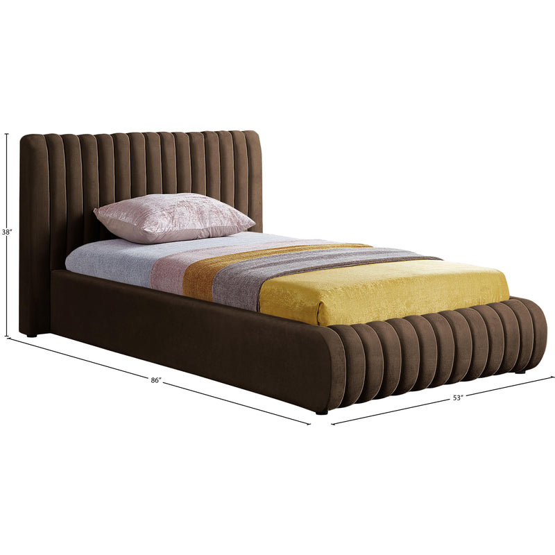 Meridian Nico Brown Velvet Twin Bed IMAGE 7