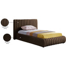 Meridian Nico Brown Velvet Twin Bed IMAGE 8