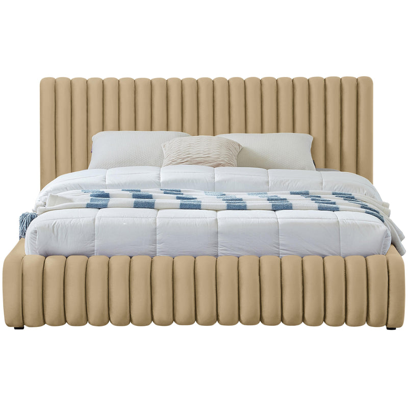 Meridian Nico Camel Velvet Full Bed IMAGE 3
