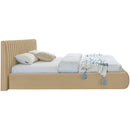 Meridian Nico Camel Velvet King Bed IMAGE 5