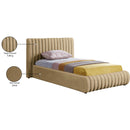 Meridian Nico Camel Velvet Twin Bed IMAGE 7