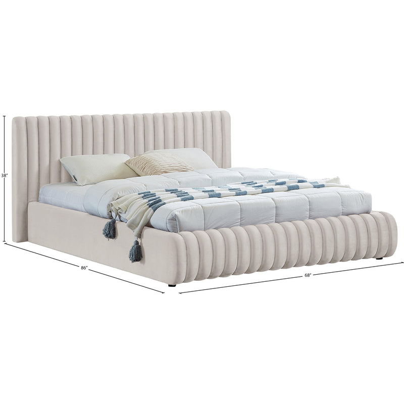 Meridian Nico Cream Velvet Full Bed IMAGE 8