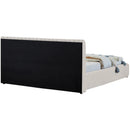 Meridian Nico Cream Velvet Queen Bed IMAGE 7