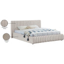 Meridian Nico Cream Velvet Queen Bed IMAGE 9