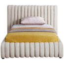 Meridian Nico Cream Velvet Twin Bed IMAGE 3