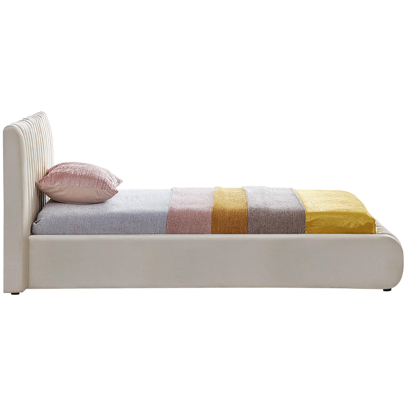 Meridian Nico Cream Velvet Twin Bed IMAGE 5