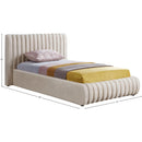 Meridian Nico Cream Velvet Twin Bed IMAGE 7