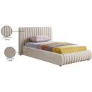 Meridian Nico Cream Velvet Twin Bed IMAGE 8