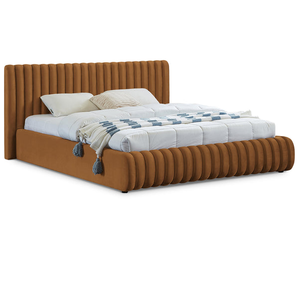 Meridian Nico Saddle Velvet King Bed IMAGE 1