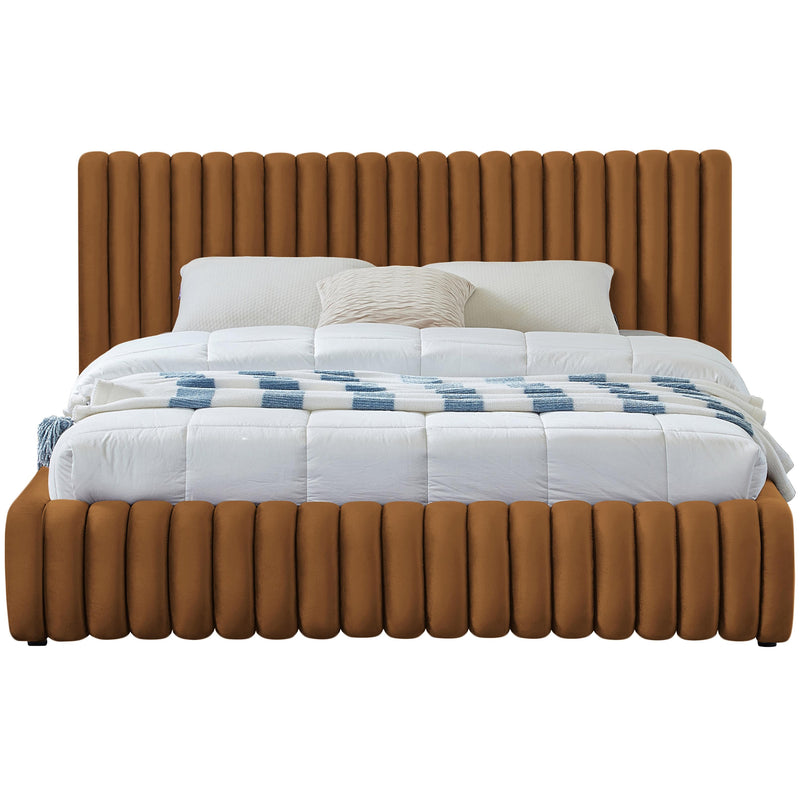 Meridian Nico Saddle Velvet King Bed IMAGE 3