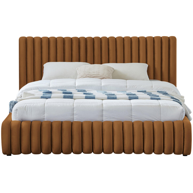 Meridian Nico Saddle Velvet Queen Bed IMAGE 3