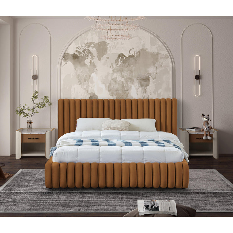 Meridian Nico Saddle Velvet Queen Bed IMAGE 4