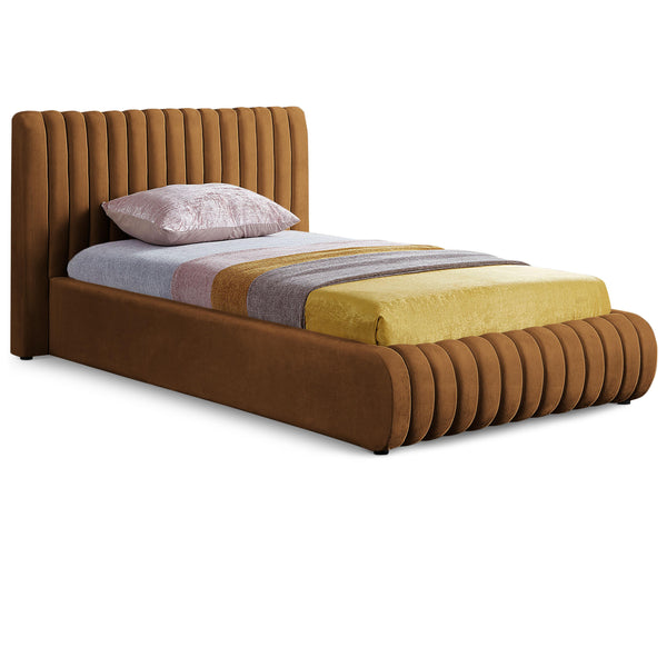 Meridian Nico Saddle Velvet Twin Bed IMAGE 1